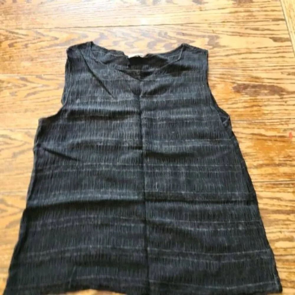 Vintage CP Shades black rayon tank top sz Large